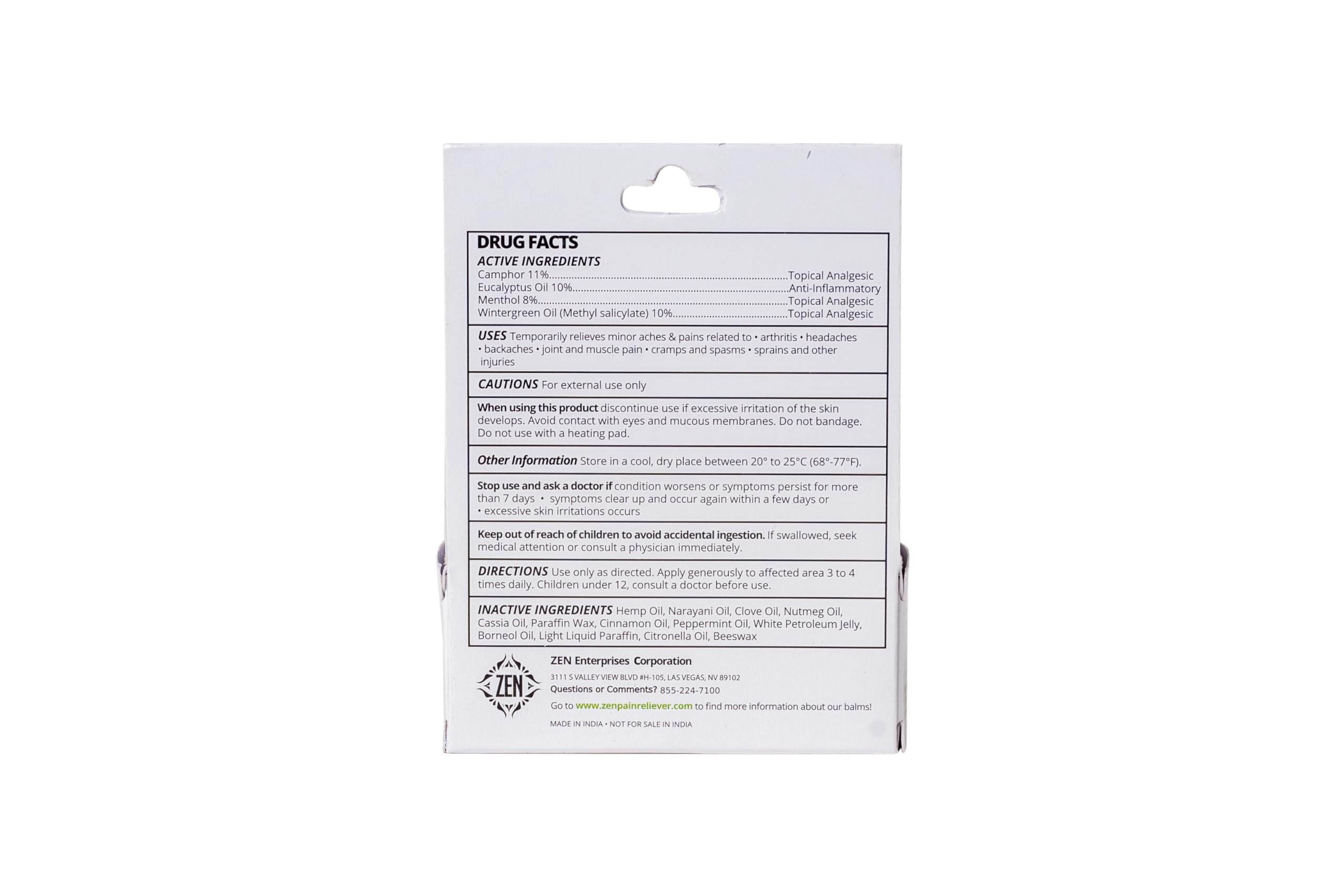 ZEN Hemp Balm pack of five for travel and daily use