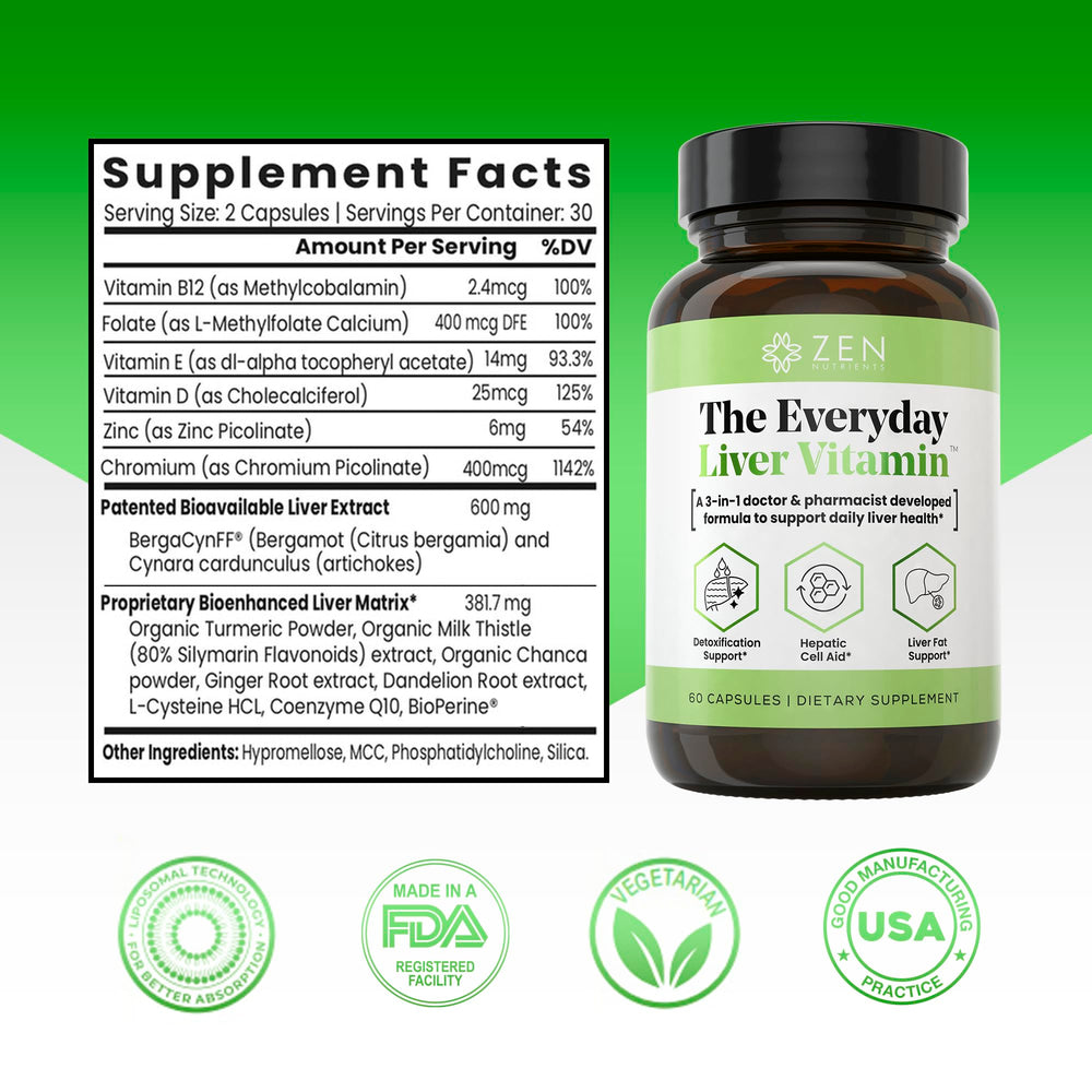 Closeup of Bergacyn FF label on Zen Nutrients bottle highlighting the patented blend