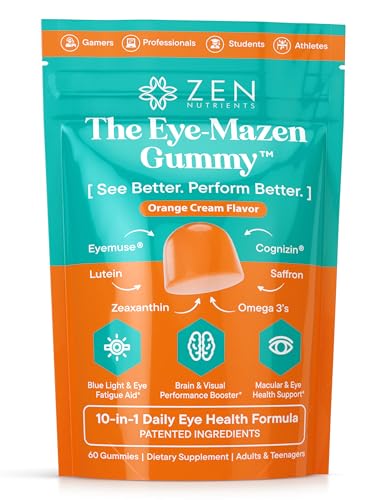 Close-up of Eye-Mazen gummies highlighting texture and easy daily use.
