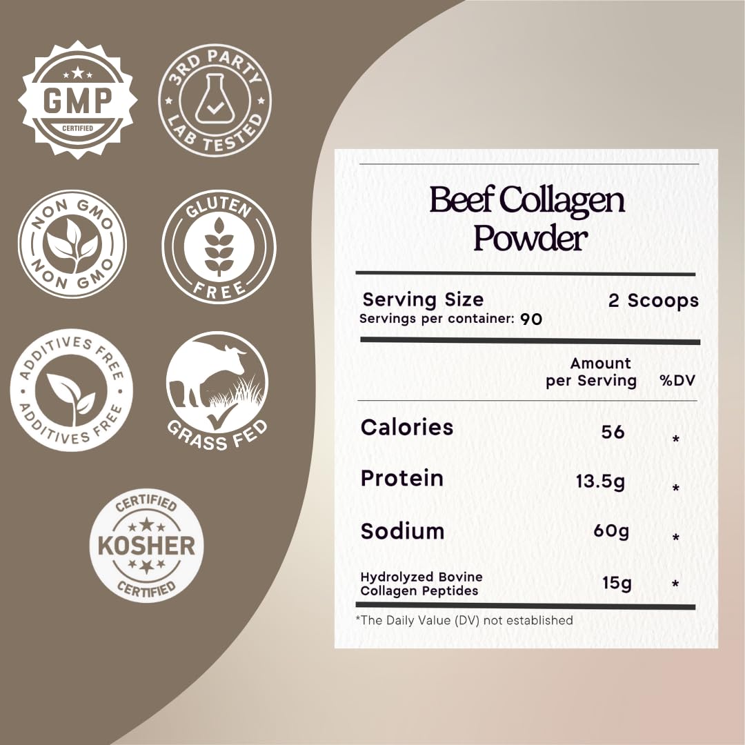Zen Principle collagen scoop beside jar for easy daily protein supplementation.