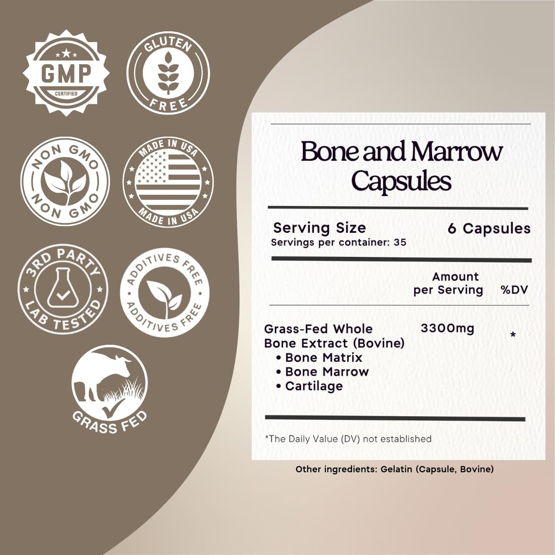 Zen Principle freeze-dried bone marrow capsules highlighting purity and nutrient preservation.