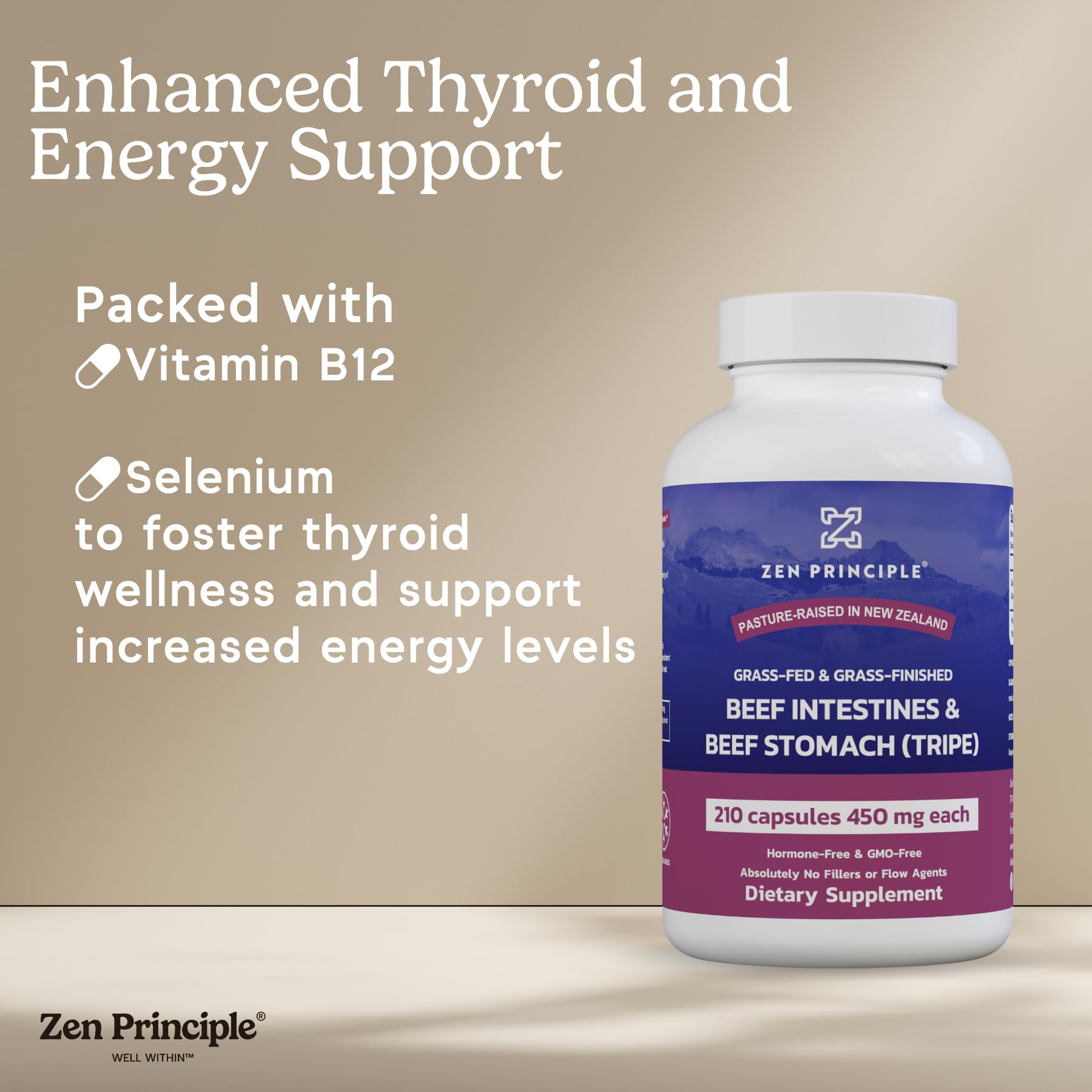Zen Principle Freeze-dried process visual emphasizes purity and potency of nutrients.