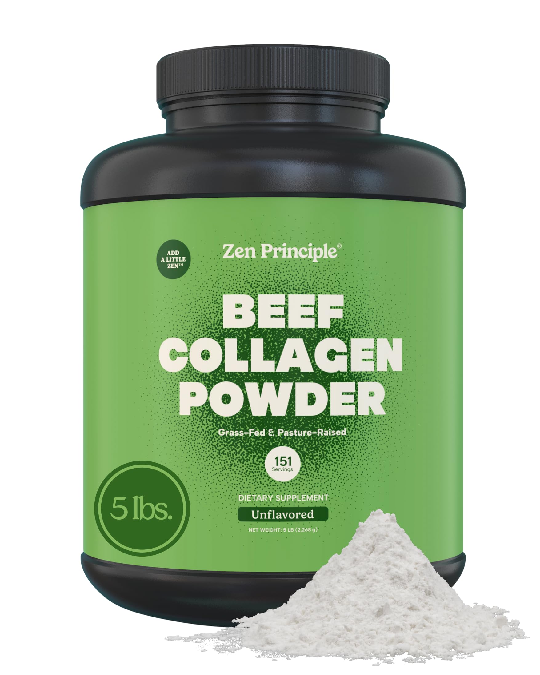 Zen Principle grass-fed collagen powder 5lb blends easily into shakes for healthier hair and skin