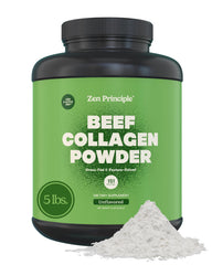 Zen Principle grass-fed collagen powder 5lb blends easily into shakes for healthier hair and skin