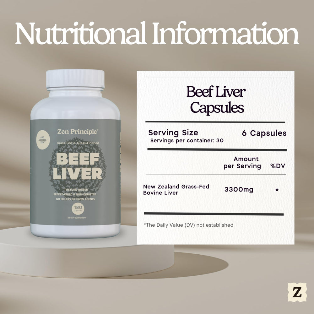 Zen Principle capsules suggesting hair and nails support from zinc and choline.
