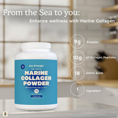Zen Principle Marine Collagen powder in smoothie supports convenient daily wellness