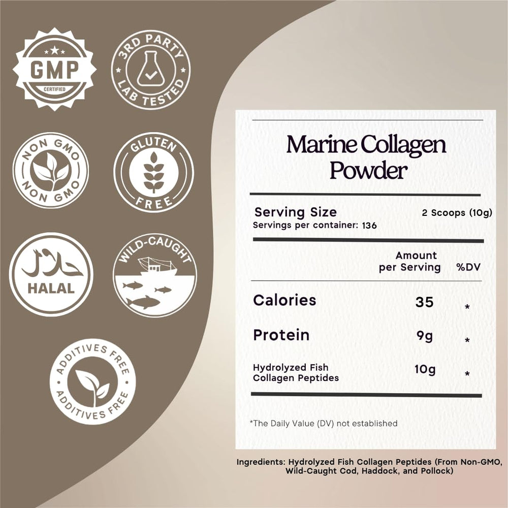 Zen Principle Marine Collagen powder scoop-dispense highlighting easy daily measuring
