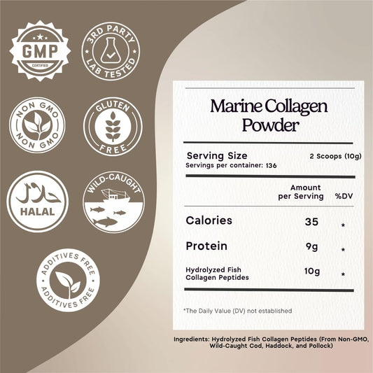 Zen Principle Marine Collagen powder scoop-dispense highlighting easy daily measuring