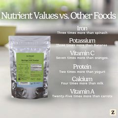 Zen Principle moringa leaf powder in smoothie showing versatile use