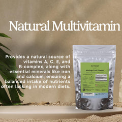 Zen Principle organic moringa powder label, non-GMO and gluten-free qualities