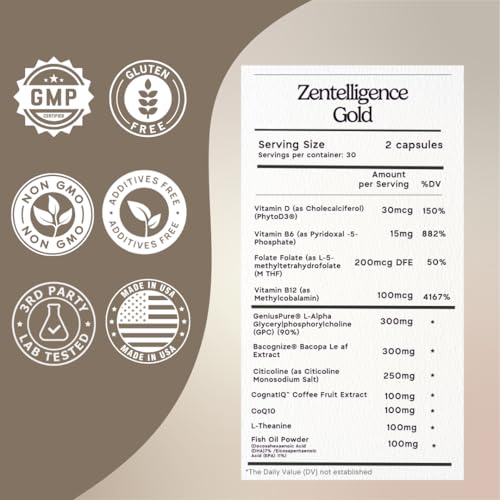 Zen Principle Zentelligence Gold capsules ready to take for clearer thinking.