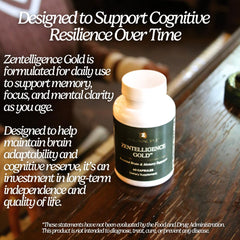 Zen Principle Zentelligence Gold GMP certification icon signals high-quality production.