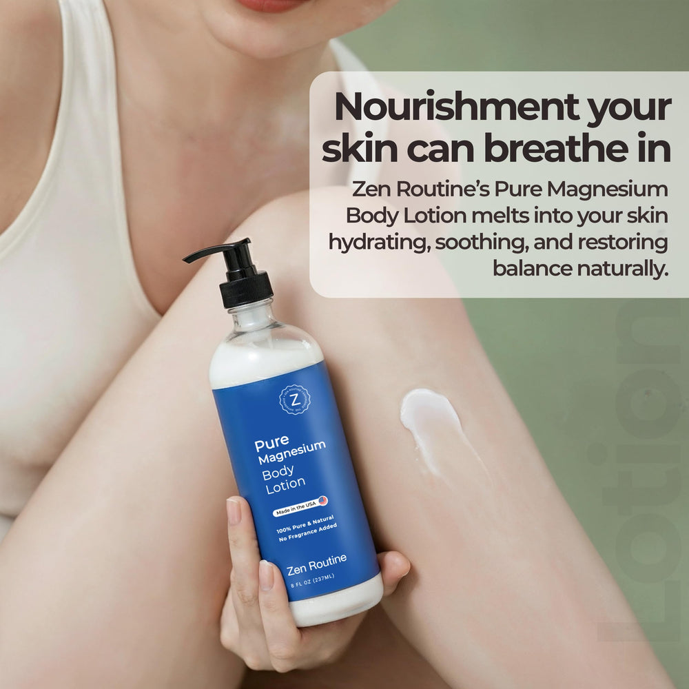 Zen Routine bedtime routine with magnesium spray for calmer nights.