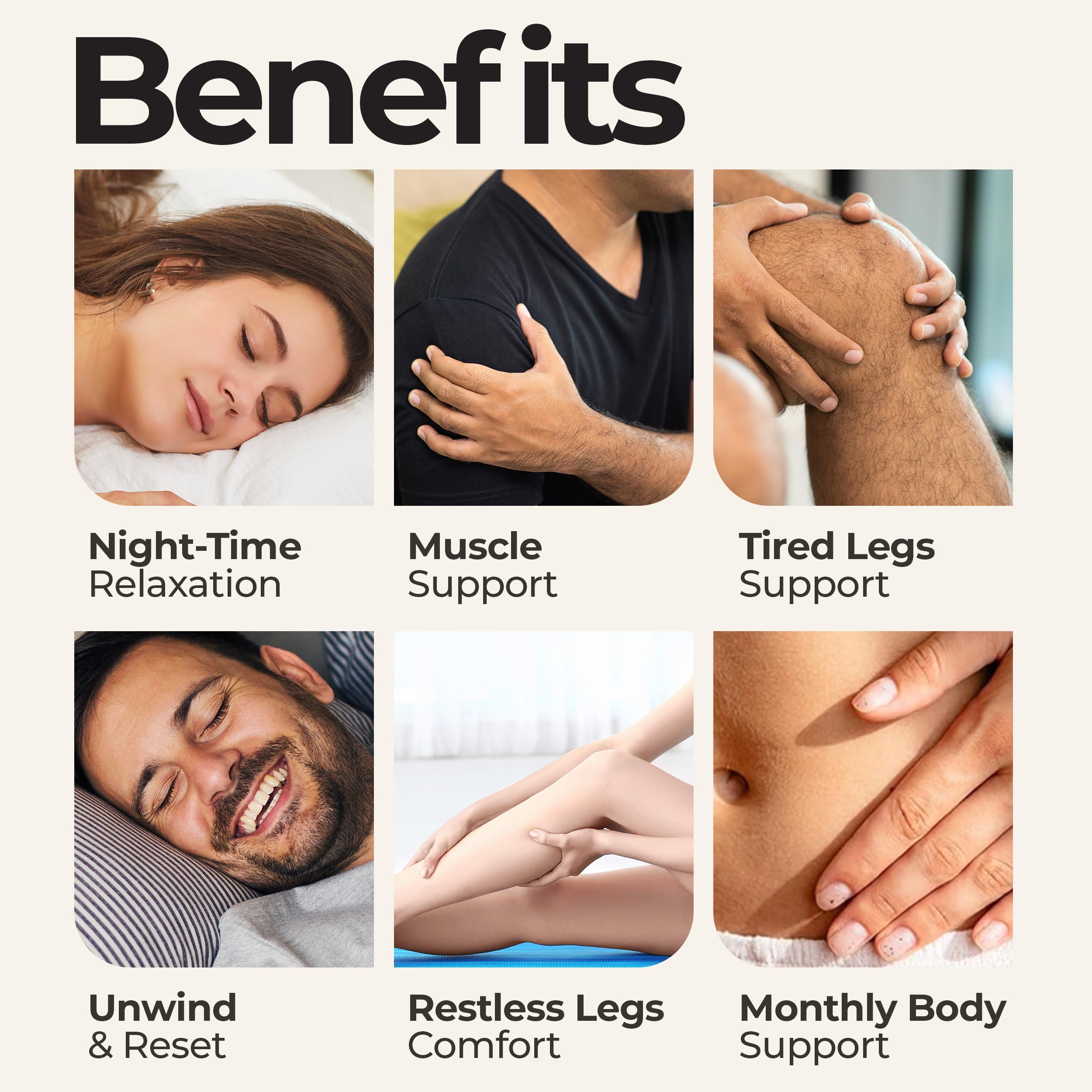 Zen Routine fast-absorbing magnesium oil spray promotes leg comfort.
