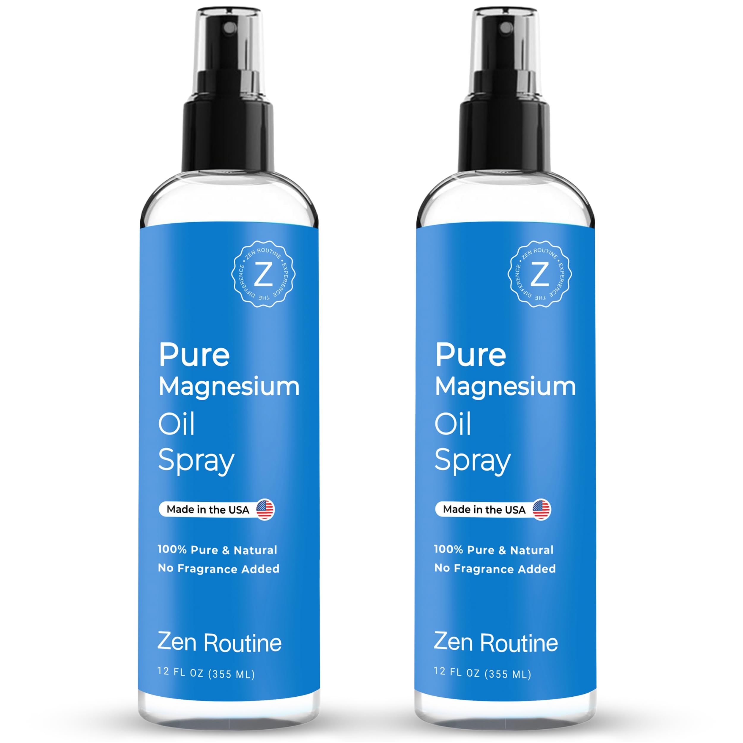 Zen Routine Pure Magnesium Oil Spray bottle ready for daily topical use on skin