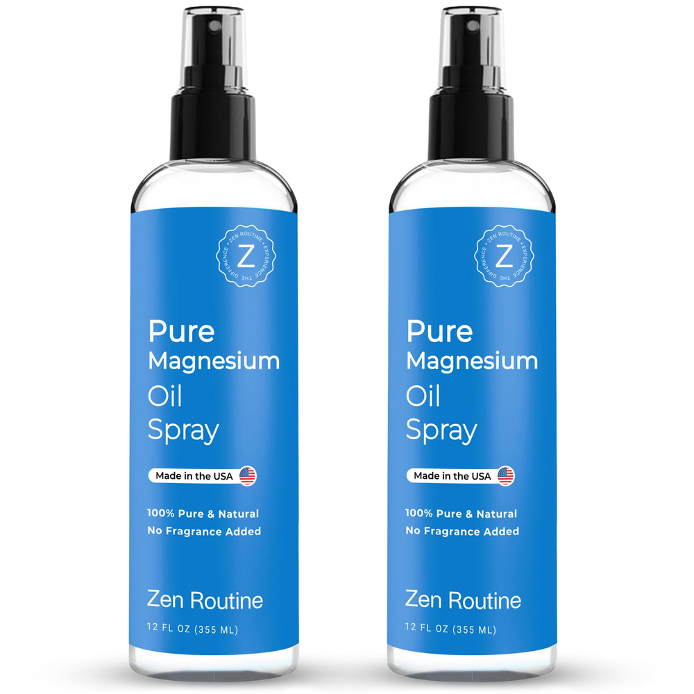 Zen Routine Pure Magnesium Oil Spray bottle ready for daily topical use on skin