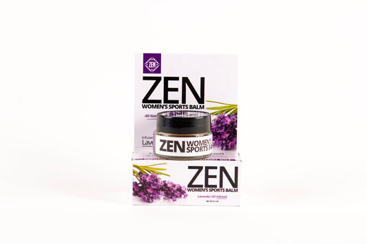 ZEN Women Sports Balm ingredients: lavender and 12 oils for targeted comfort.
