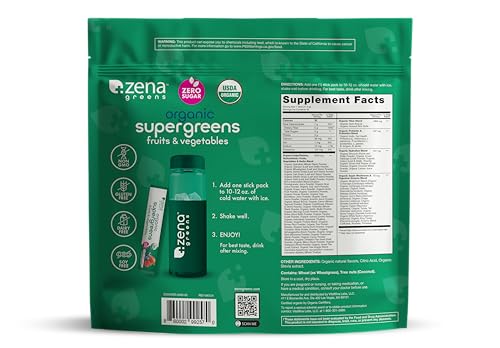 Zena Nutrition Mixed Berry flavor powder offers a tasty, sugar-free greens option