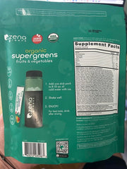 Zena Nutrition Organic Super Greens produced in the USA with testing