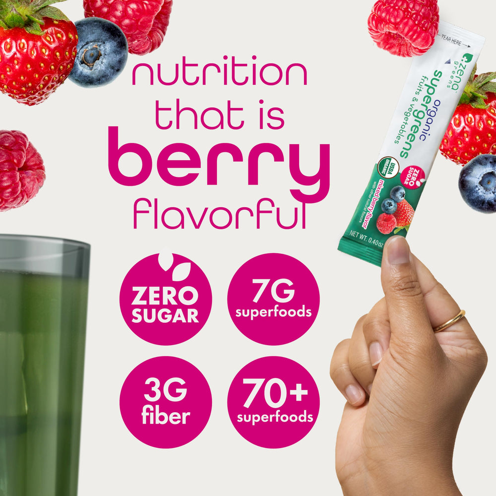 Zena Nutrition Organic Super Greens spirulina and chlorella ingredients