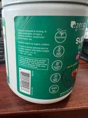 Zena Nutrition packaging hero shot highlights 30 servings and zero added sugar