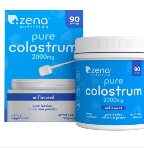 ZENA Ze_Na Colostrum powder being scooped, ideal for smoothies and daily immune health.