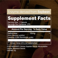 Zenavea nattokinase capsules closeup emphasizing 2,000 FU potency and purity.