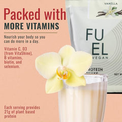 Zenbodi Fuel vegan protein label shows pea-based ingredients