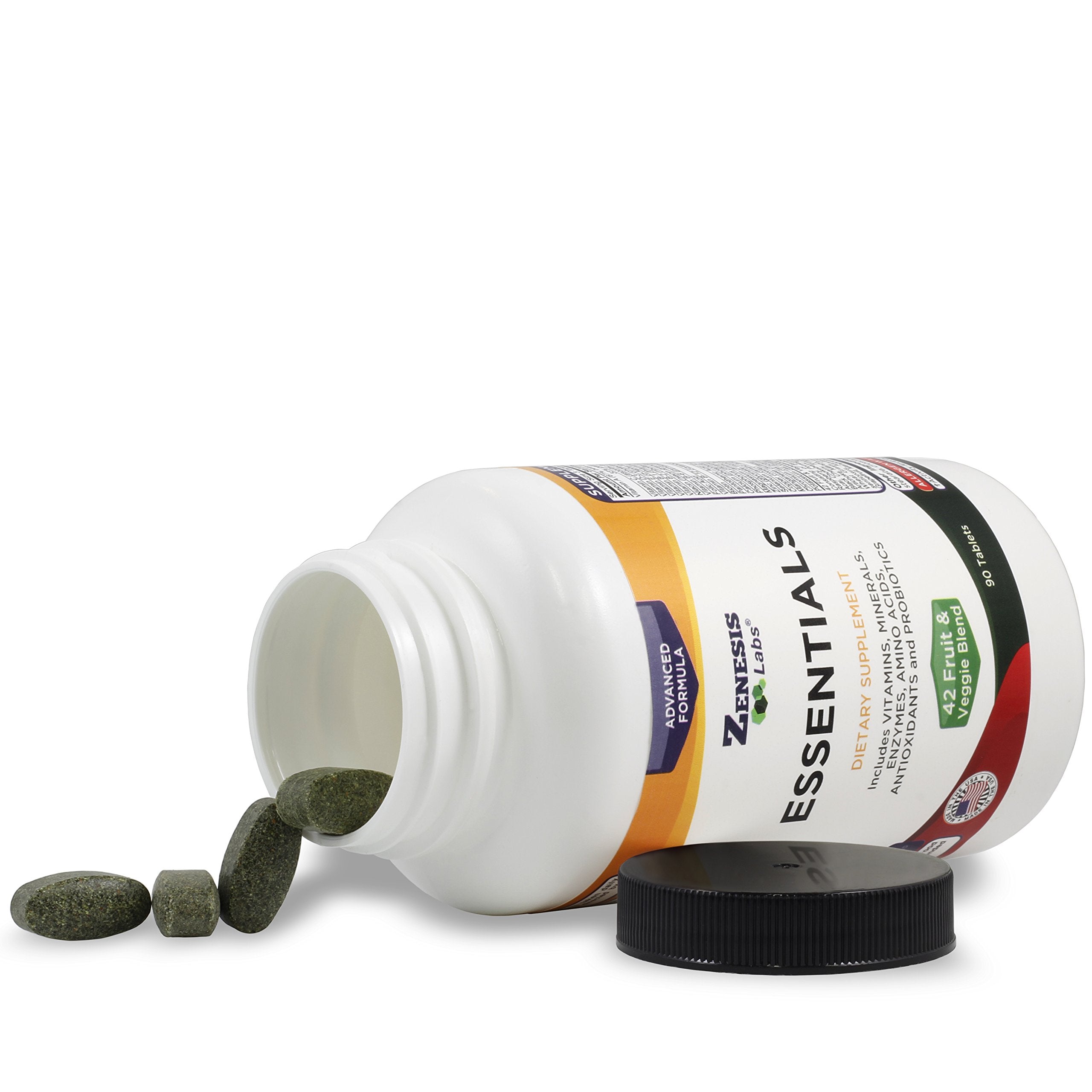 Zenesis Labs Essentials pill close-up highlighting capsule texture and nutrient richness.