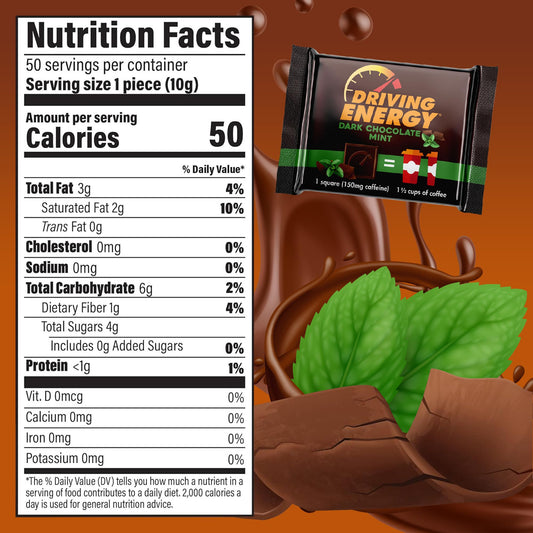 ZenEvo energy bite close-up showing semisweet chocolate and mint flavor for quick energy.