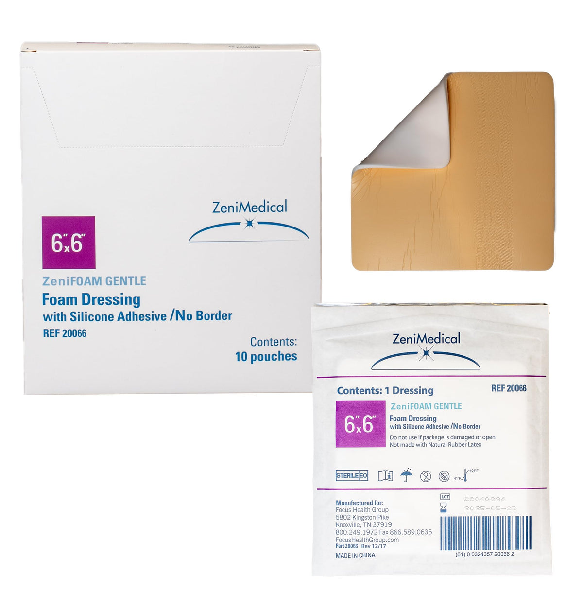 Zeni Medical ZeniFoam Gentle borderless dressing for sensitive skin and easy changes.