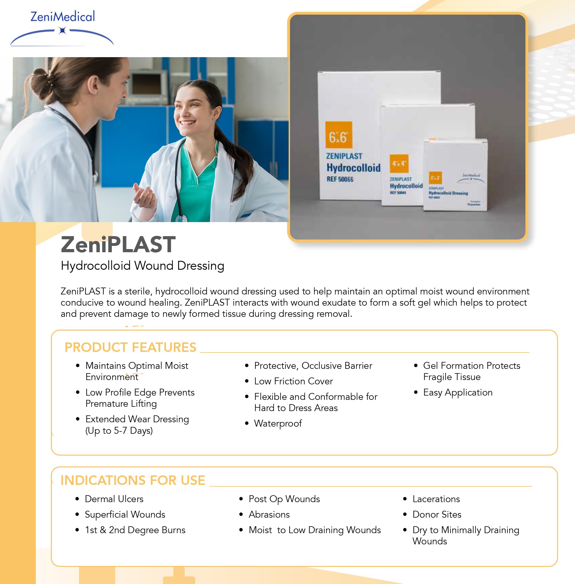 ZeniPlast waterproof wound dressing supports daily activities.