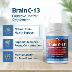 Zenith Labs Brain C-13 bottle pour for daily supplement routine