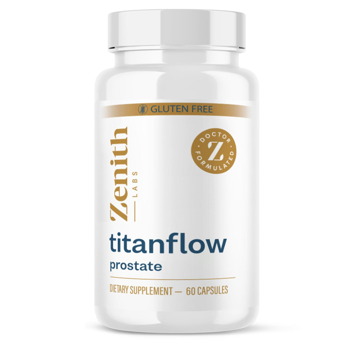 Zenith Labs TitanFlow bottle pour shows easy daily urinary health support