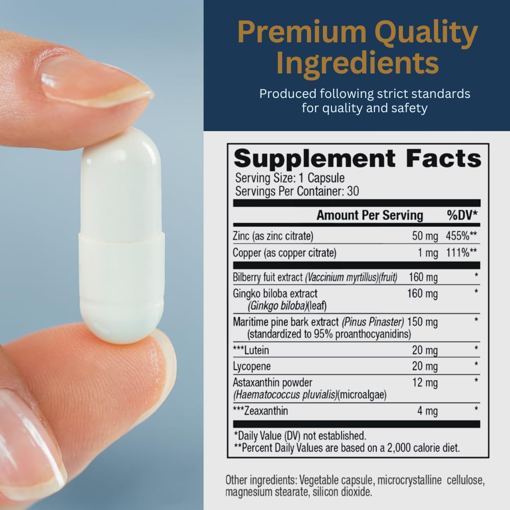 Zenith Labs Vision 20 capsules close-up for daily eye support.
