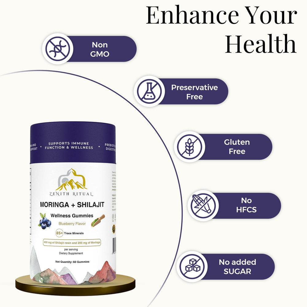 ZENITH RITUAL Shilajit Gummies blueberry texture invites daily enjoyment.