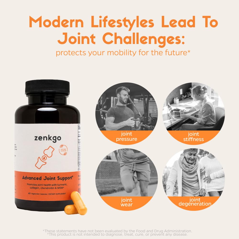 Zenkgo ingredients graphic with chondroitin and turmeric for joints