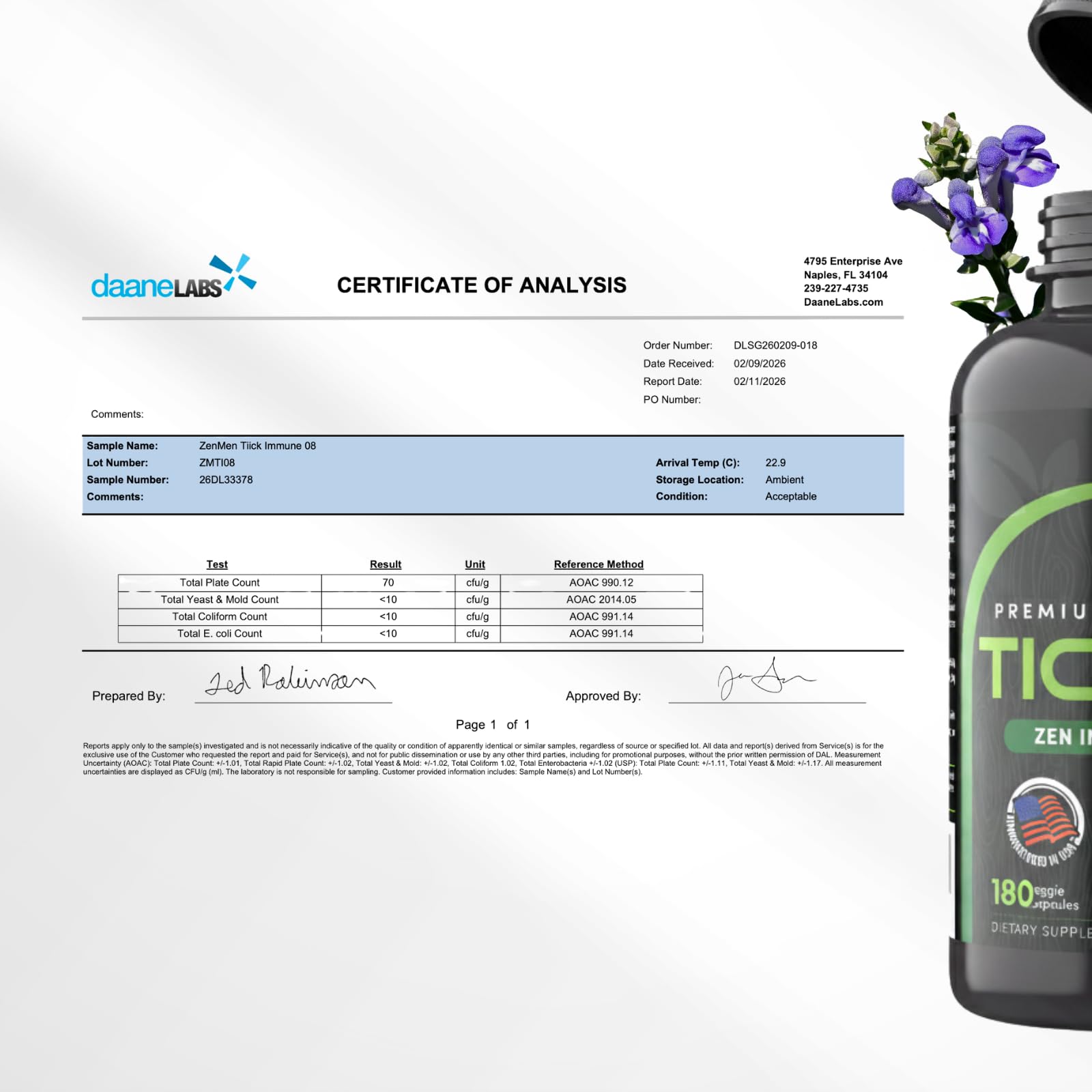 Zenmen Daily Tick Guard USA-made seal indicating ethical production.