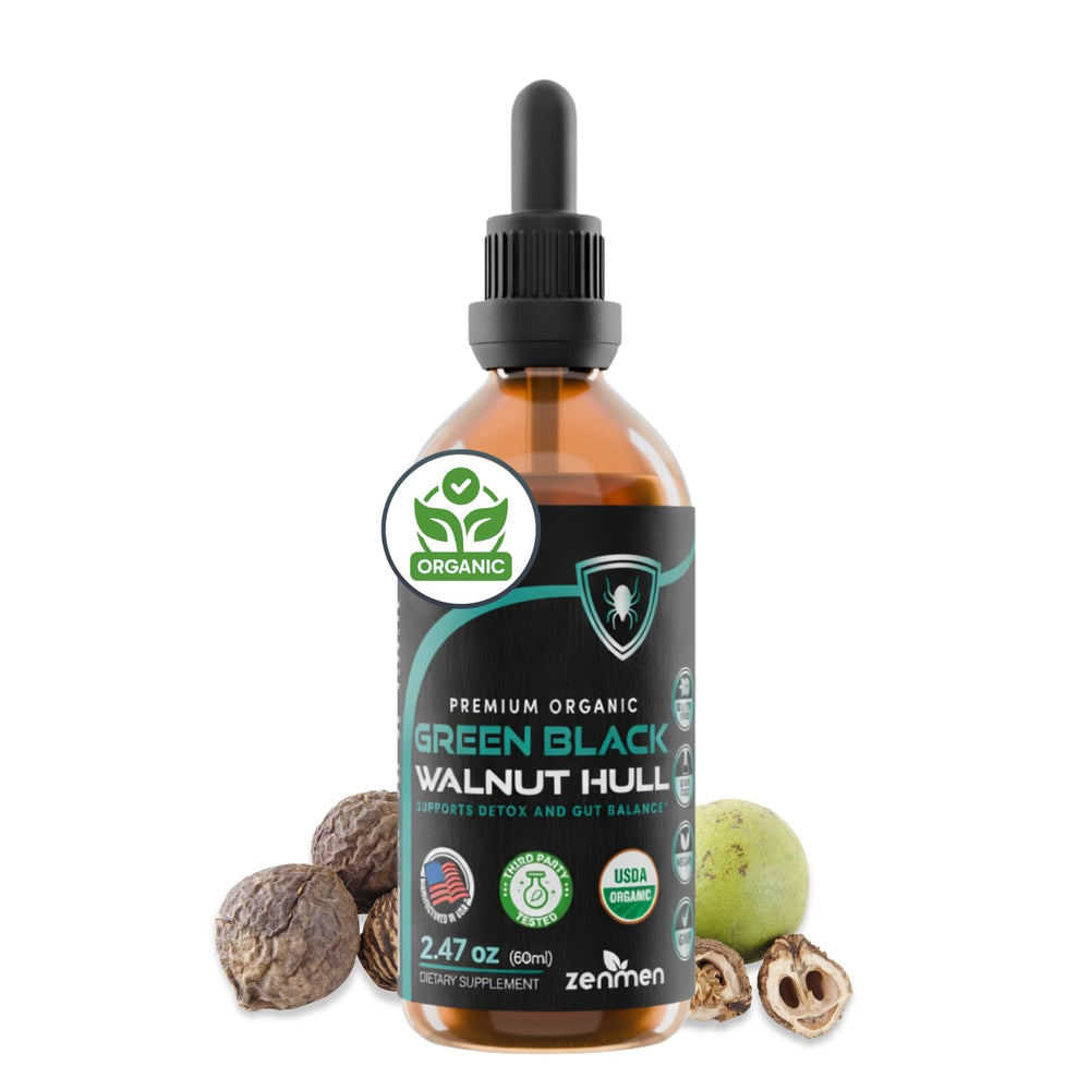 Zenmen Green Black Walnut Tincture bottle showing premium packaging for daily use
