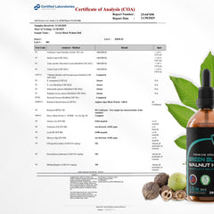 Zenmen organic black walnut hulls closeup illustrating natural ingredients.
