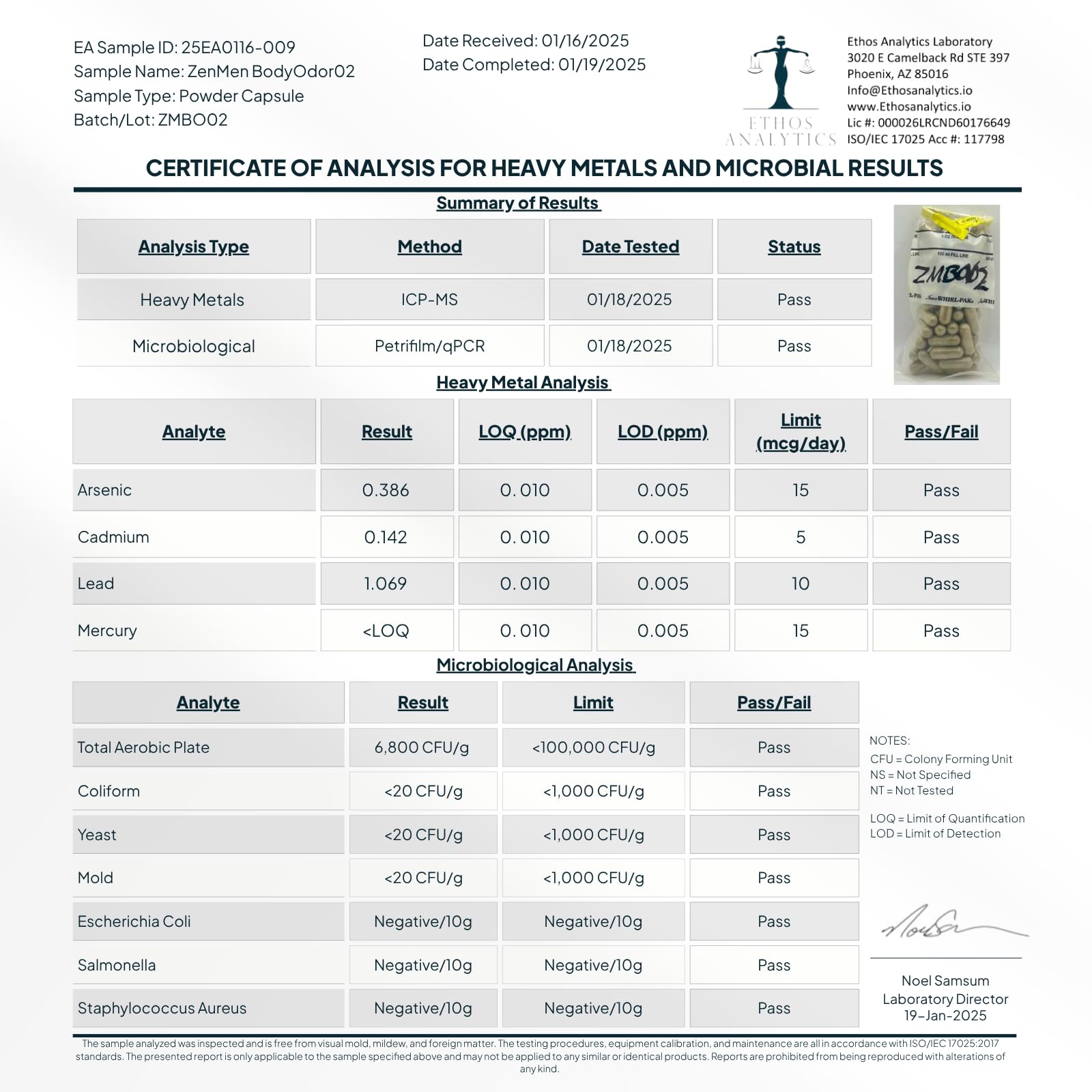 Zenmen psyllium powder component visible on label.