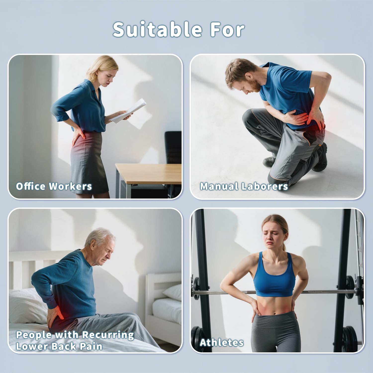 Zenopax ergonomic design supports natural lumbar curve during use.