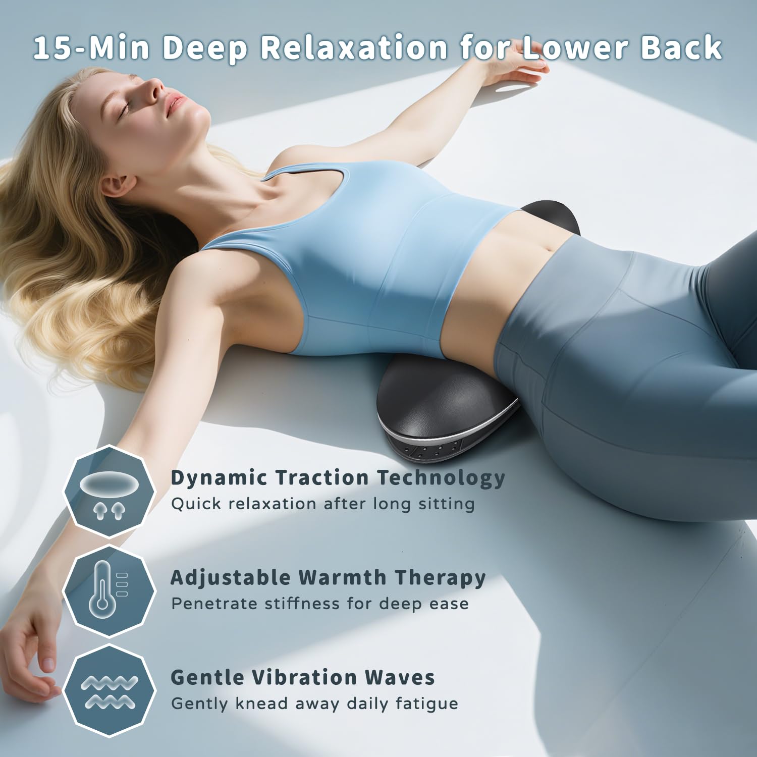 Zenopax lumbar traction remote control highlighting one-button operation.