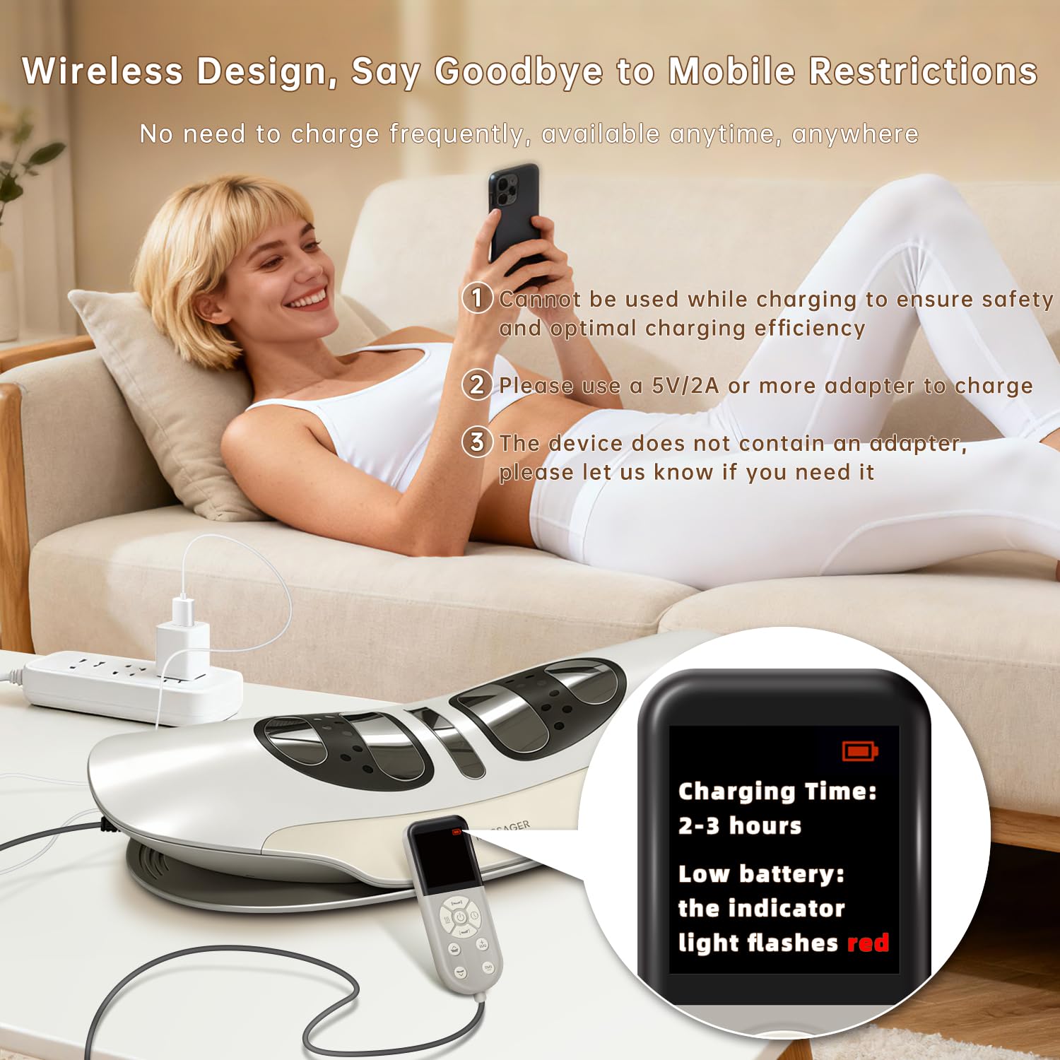 Zenopax remote shows battery indicator and timer for convenient sessions