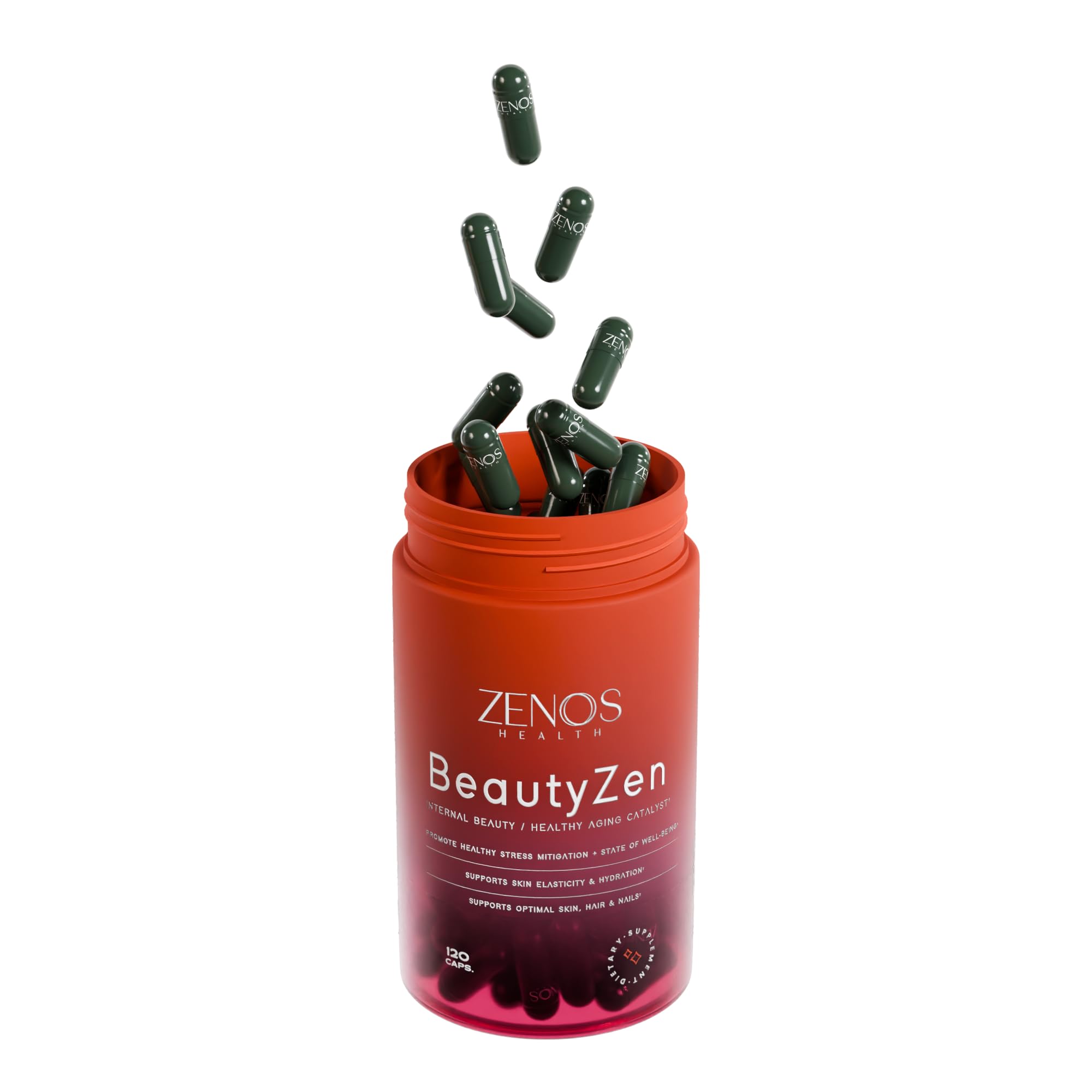 Zenos Health BeautyZen packaging box with clear label and serving information.