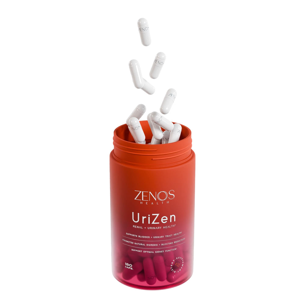 Zenos Health UriZen USA-made facility emblem signifying quality manufacturing.