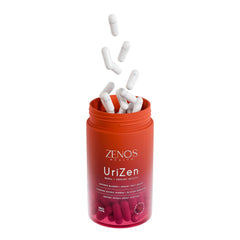 Zenos Health UriZen USA-made facility emblem signifying quality manufacturing.
