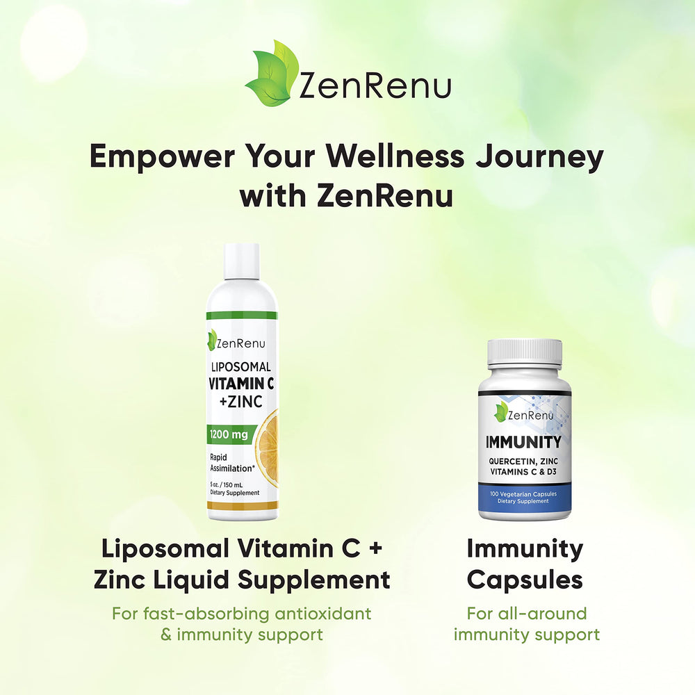 Adult-friendly Zenrenu liposomal vitamin C and zinc for everyday wellness