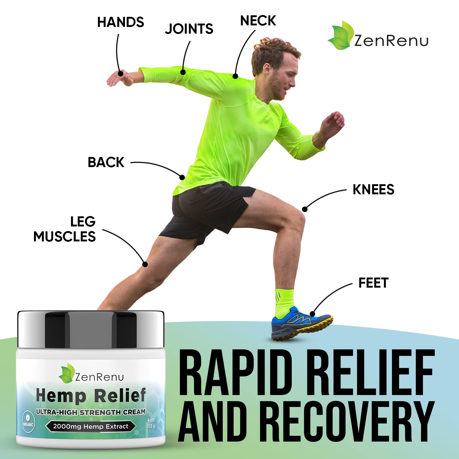 ZenRenu Menthol Rub applied to the neck providing cooling relief