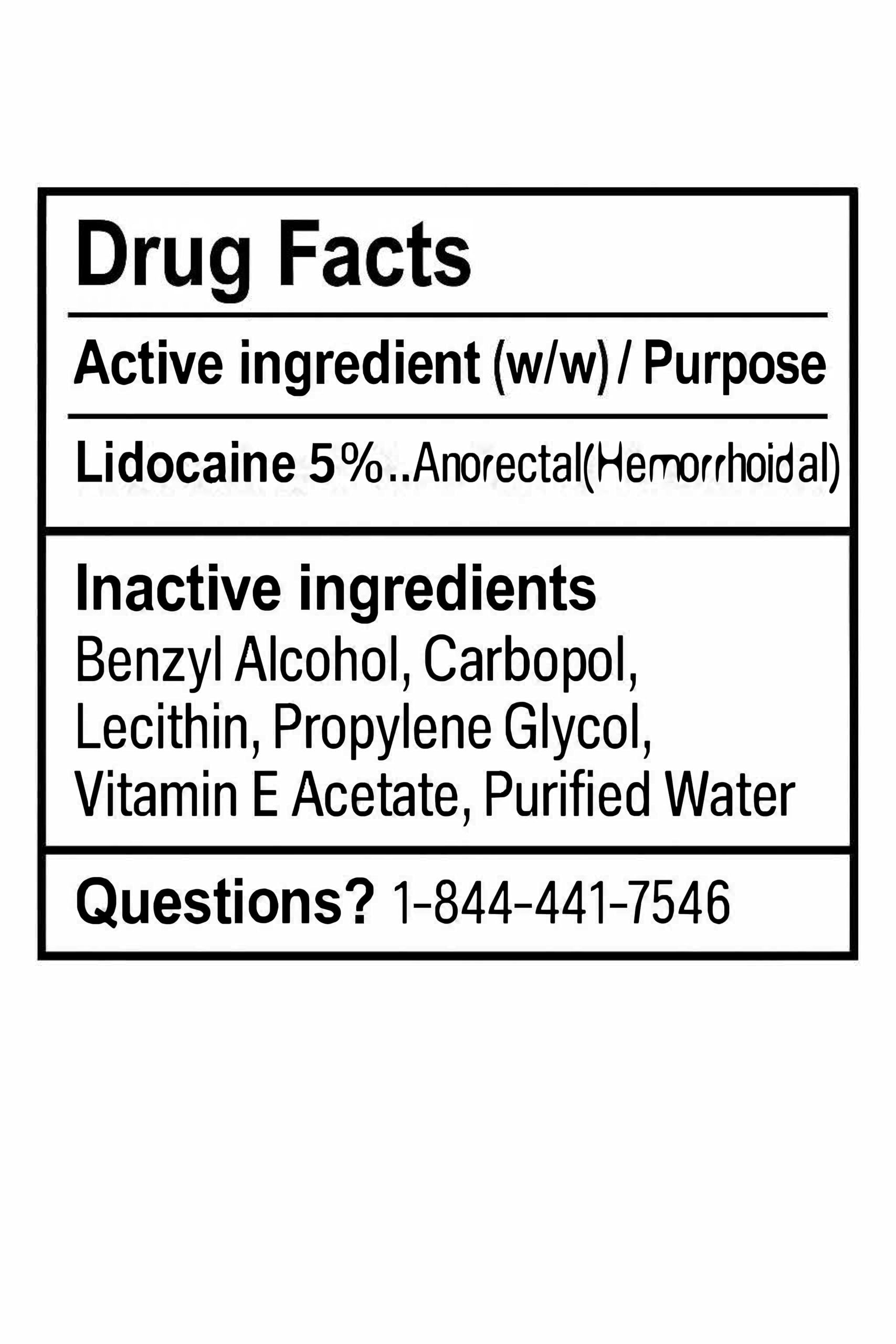 Zensa Numbing Cream packaging label highlights hypoallergenic vegan ingredients.